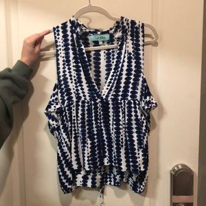Karlie blue and white top